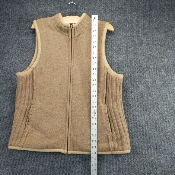 Gander Mountain Guide Series Size XL Brown Lambswool Blend Full Zip Vest - Picture 4 of 12